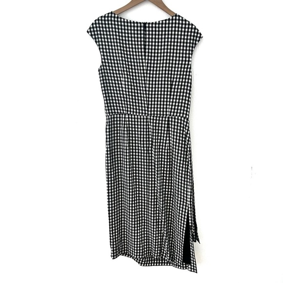 Michael Kors Collection Silk Black White Gingham Sleeveless Midi Dress - Picture 5 of 10